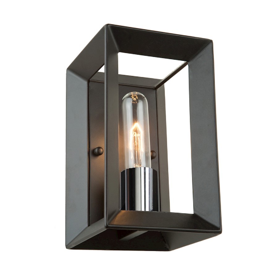 Artcraft Vineyard 1 Light 9" Wall Light, Black & Chrome - AC10060BC