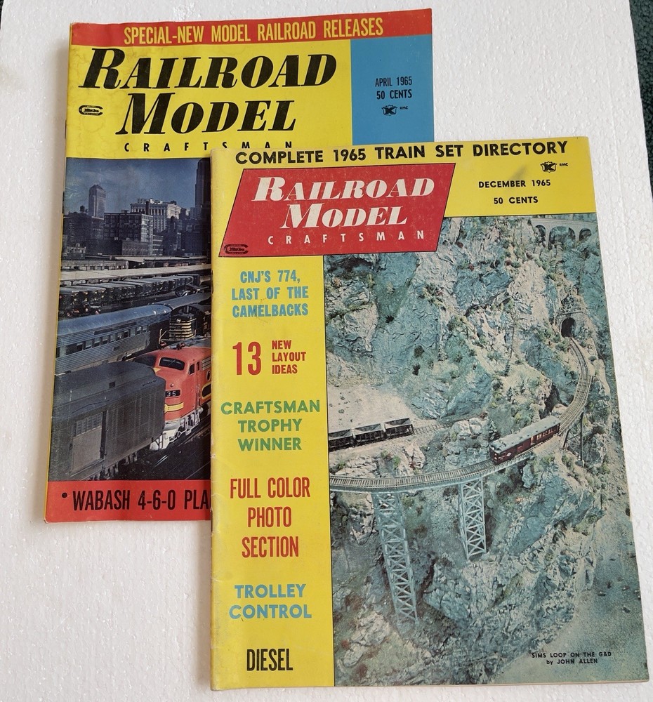 2 Railroad Model Craftsman Magazines 1965 Issues