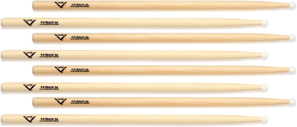 Vater Hickory Drumstick Prepack - Fatback 3A - Nylon Tip