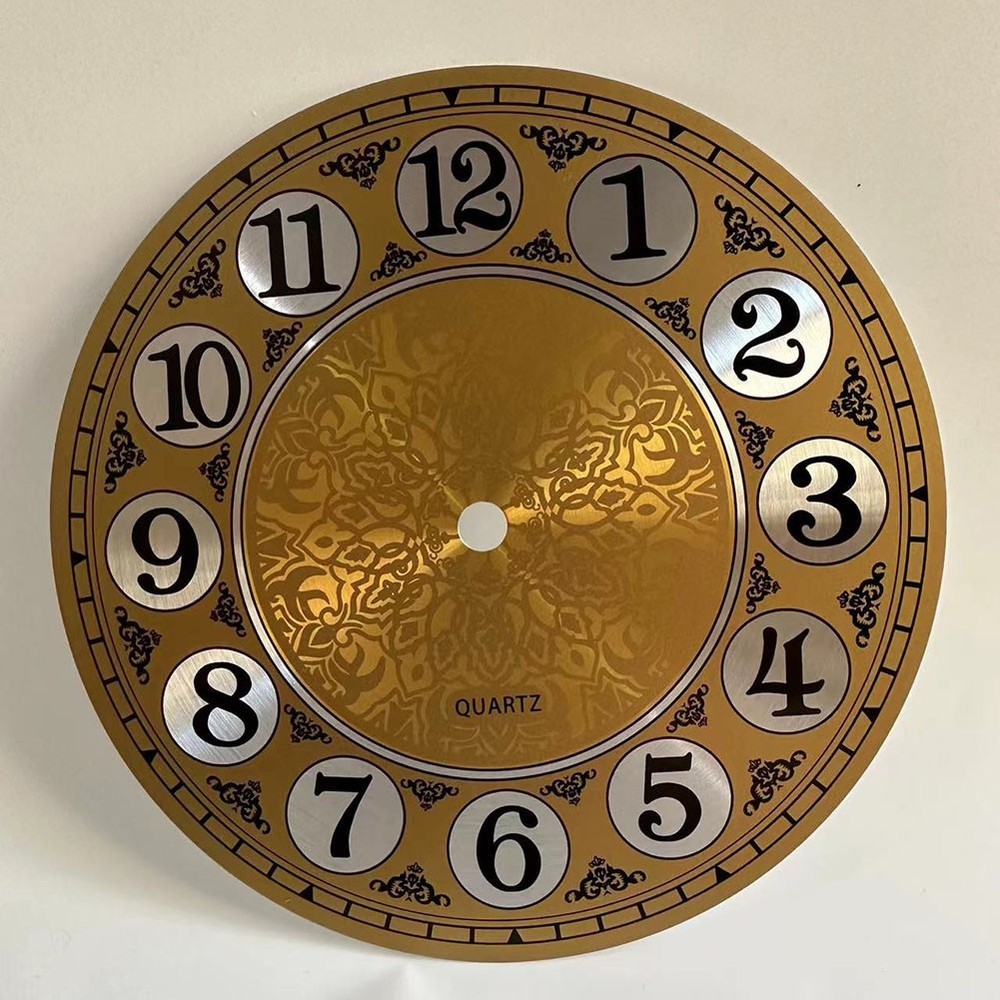 180mm Diameter Gold Aluminum Clock Face for Custom Wall Clock Projects