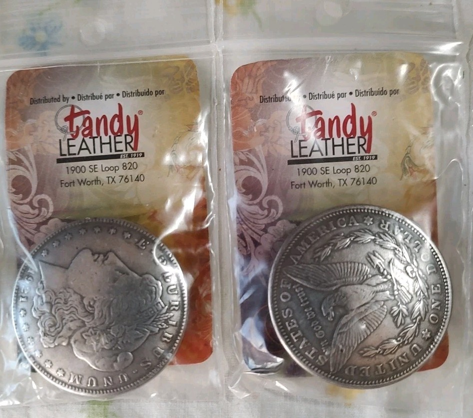 Lot of 6 Tandy Leather Factory Morgan Dollar Eagle Concho Leatherwork Crafts New