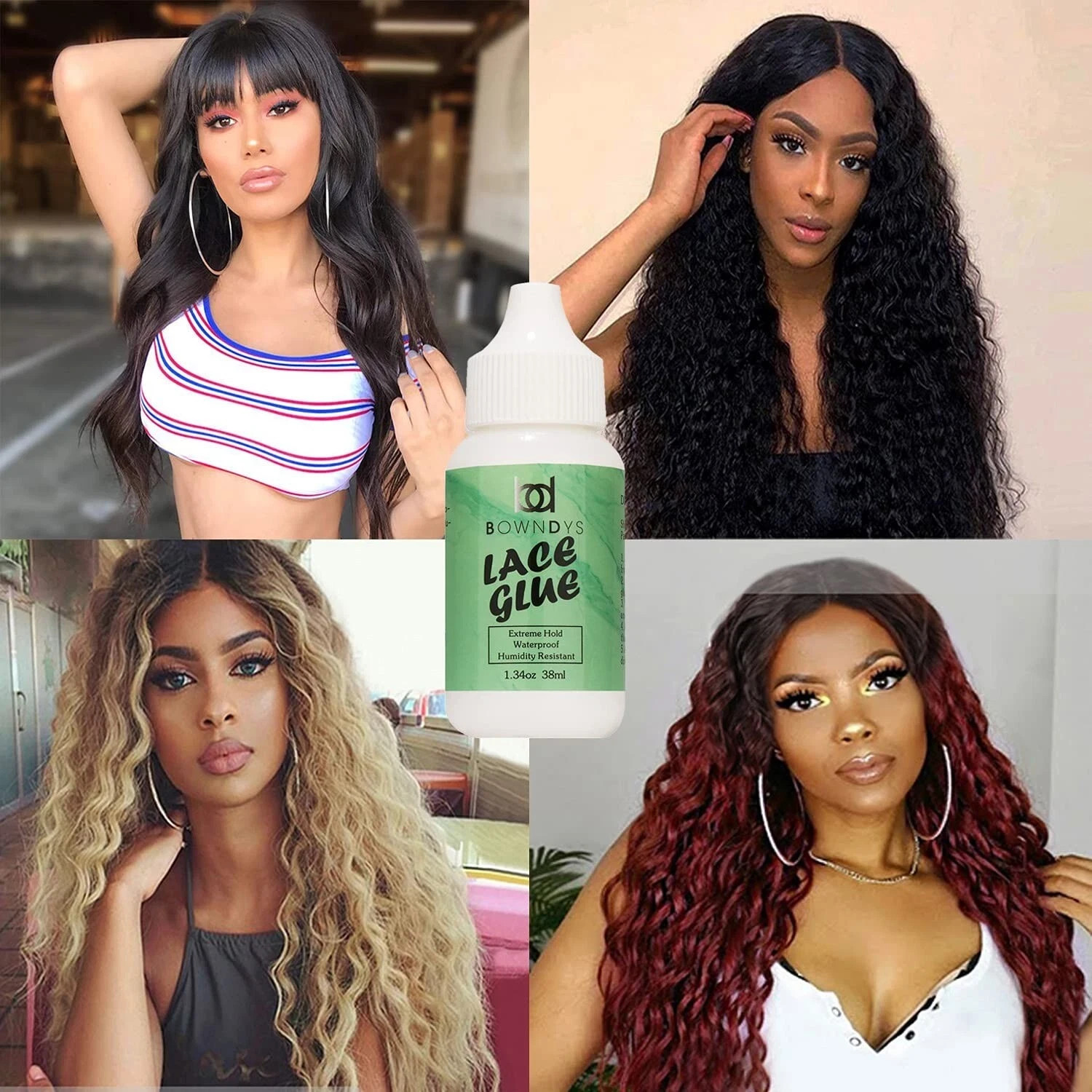 Wig Glue and Remover Set, Strong Hold Lace Glue Front Lace Wig Bonding Adhesive