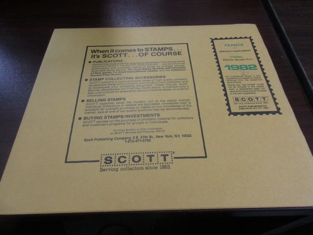 "SCOTT" FRANCE #17  SPECIALTY SUPPLEMENT W/FREE SHIPPING!!