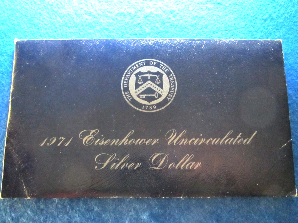 1971 S Eisenhower Silver Dollar - Bright Uncirculated - Original Packet - COA