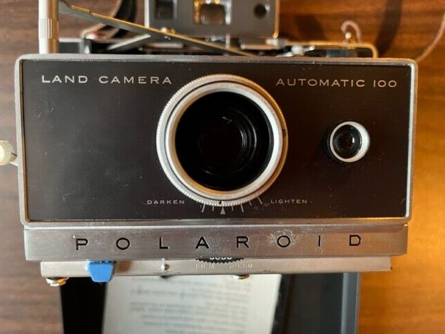 Polaroid Land Camera Automatic 100 - Vintage w/Original Case, Flash, Bulbs, Plus