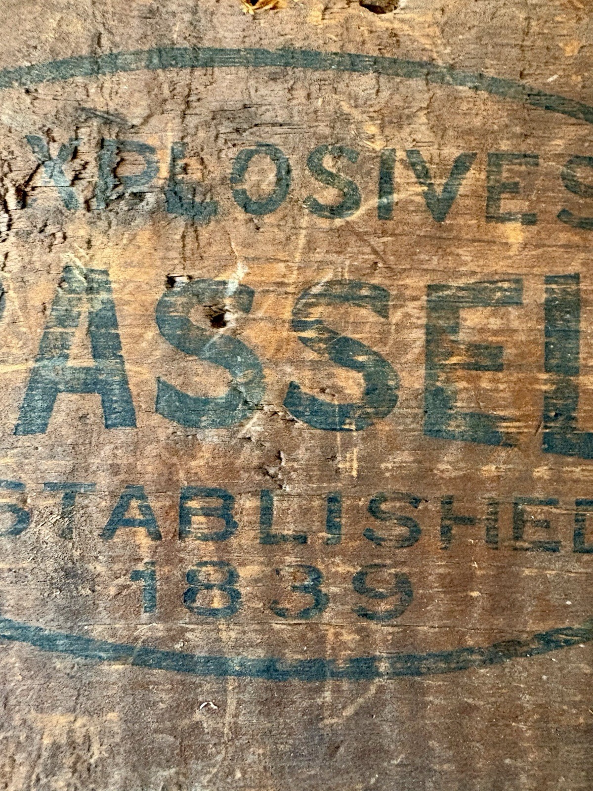 RARE Early Grasselli Explosives Box End. The Grasselli Powder Co.Cleveland Ohio