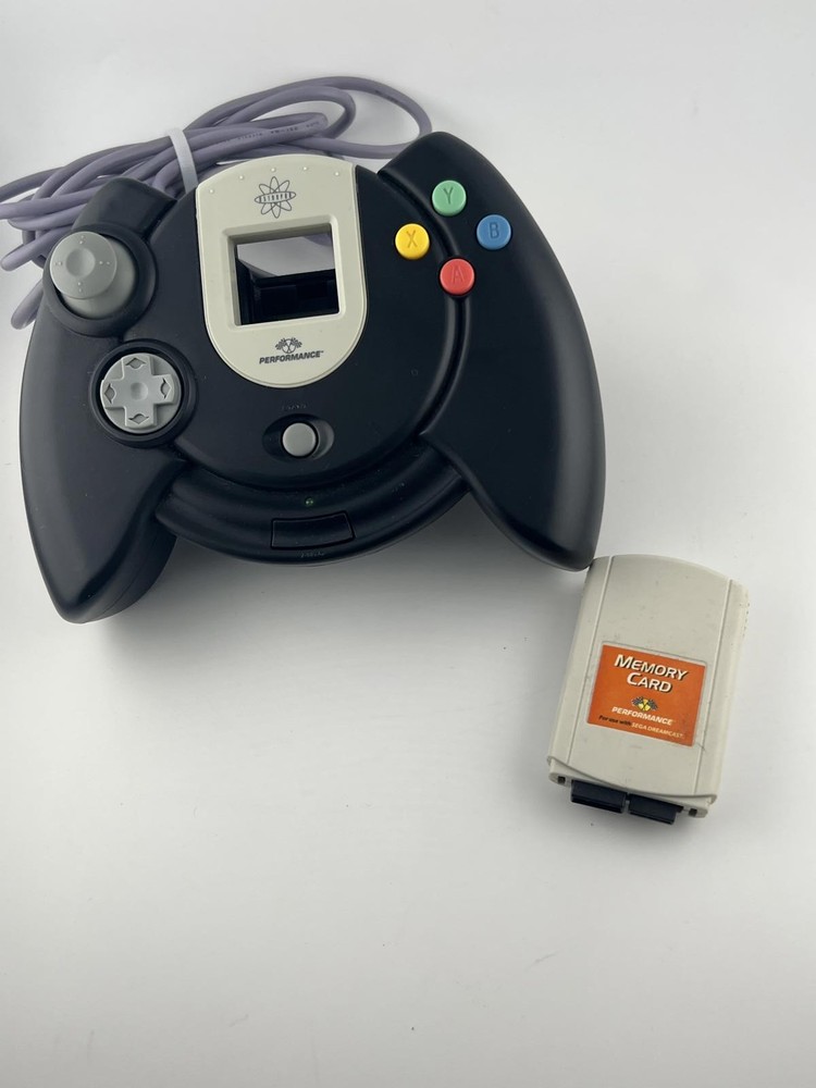Performance Sega Dreamcast Controller with Memory Card Slot Wired Black Console