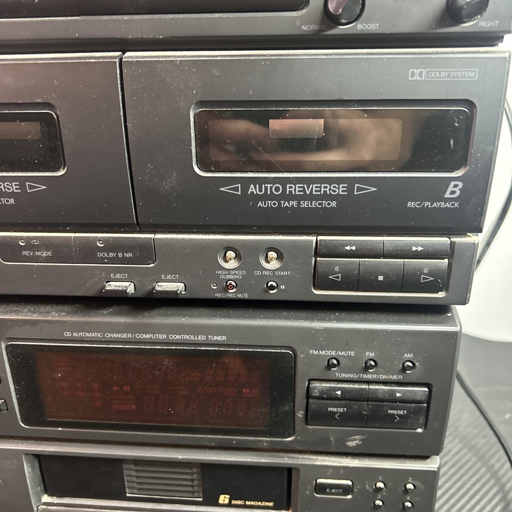 JVC MX-C5 Compact Component System 6+1 CD Changer/ Dual Tape *Read*