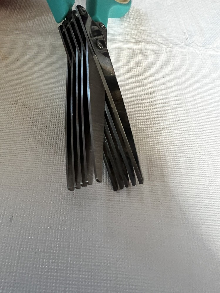 Five 5 Blade 7” Herb Shredding Kitchen Scissors with Rubberized Handle