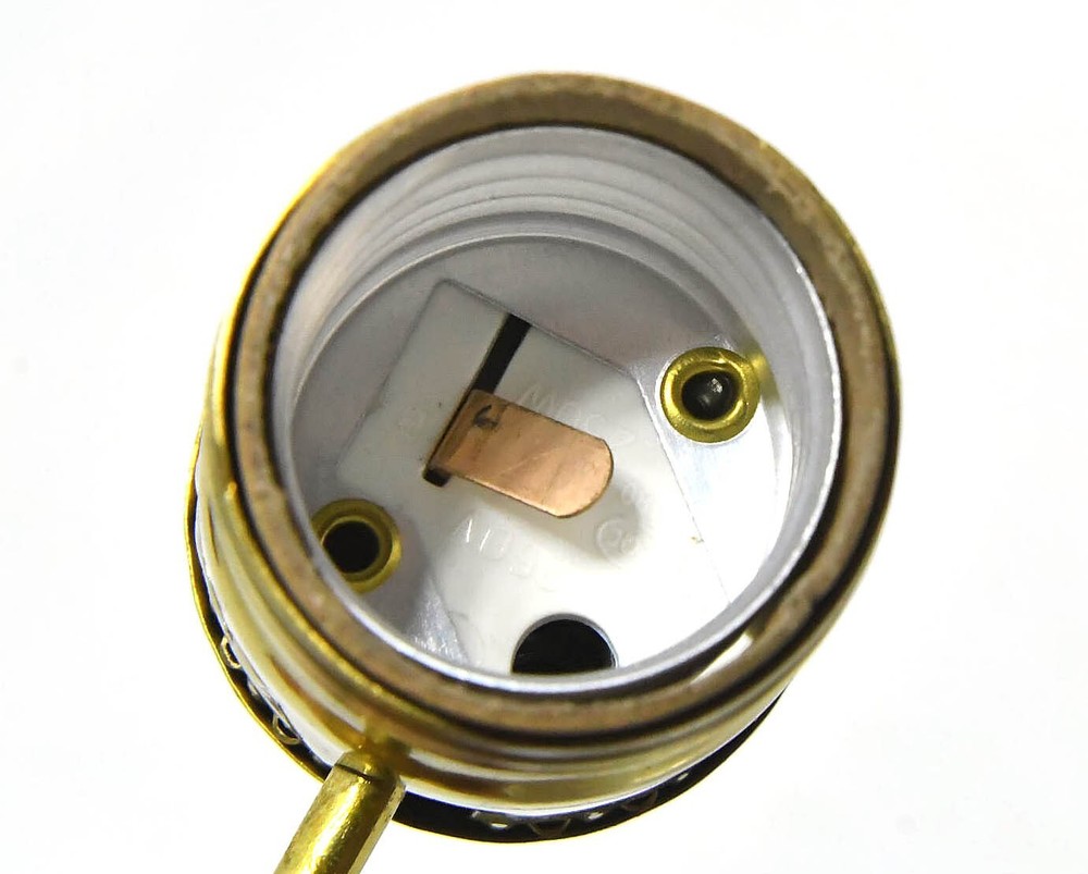 NEW POLISHED BRASS B & P PADDLE SWITCH BULB SOCKET