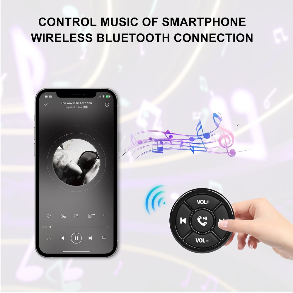 Car Wireless Steering Wheel Button Remote Control Media Button Radio Controller