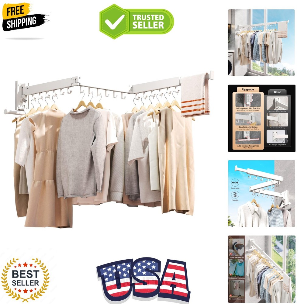 Clothes Drying Rack,Laundry Drying Rack Wall Mount, Wall Mounted Clothes Rack...