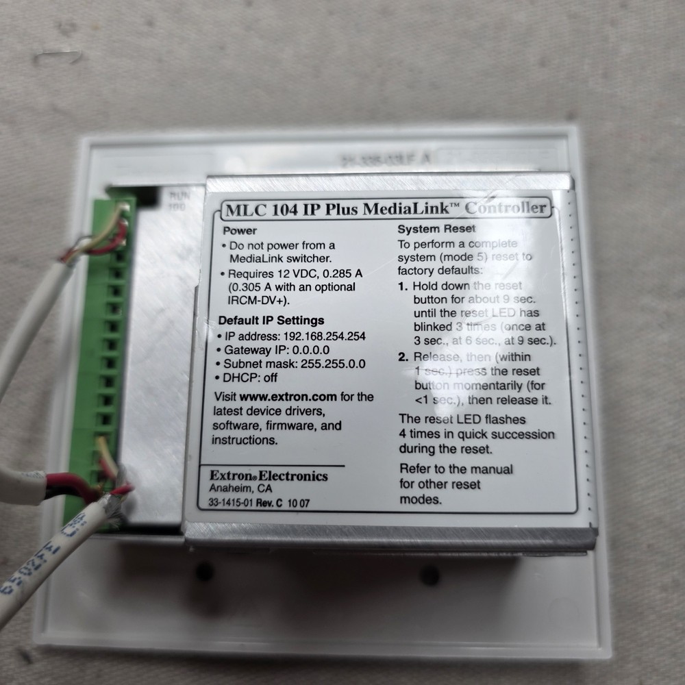 Extron Electronics MLC 104 IP Plus MediaLink Button Controller