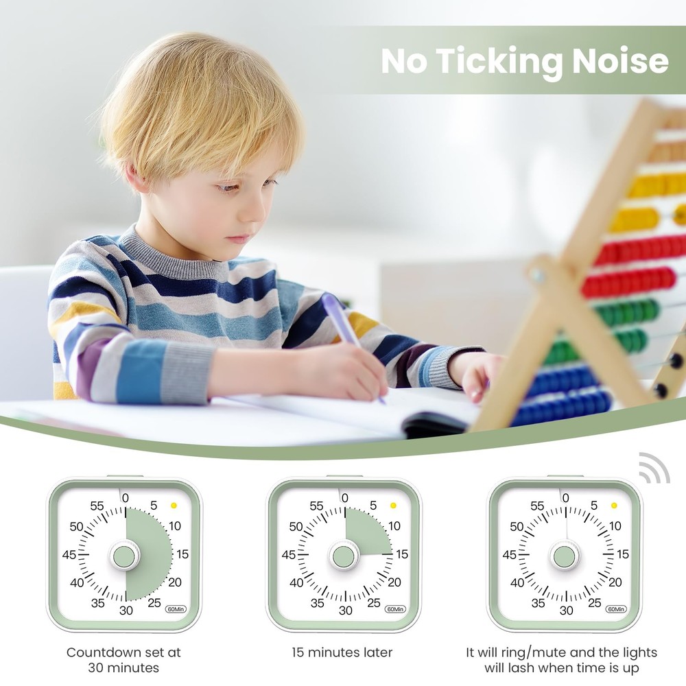 Visual Timer for Kids with Pause Function, 60 Minute Countdown Timer for Kids...