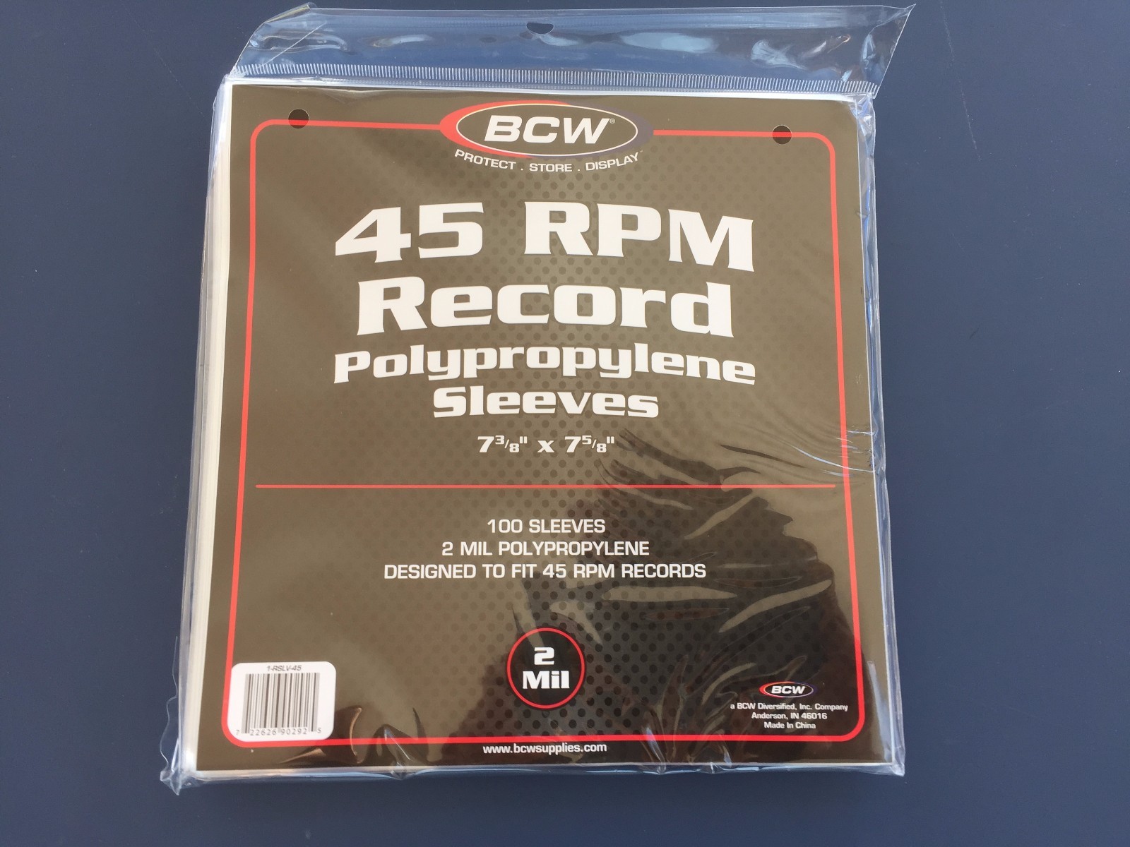 100 - BCW 45 RPM Record Poly Sleeves 7 3/8 X 7 5/8 - Acid Free Archival 2-Mil