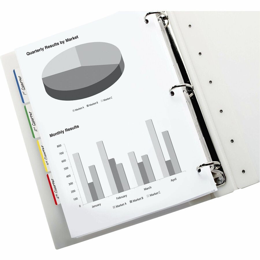 3M 686F1BB Post-it Durable Flat File Tabs 24 Pack Assorted Colors