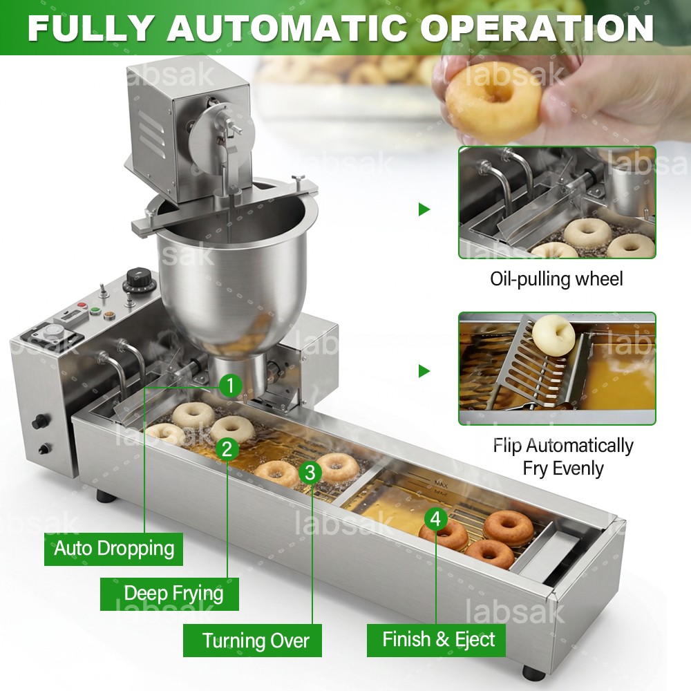 Electric Single Row Automatic Donut Maker Circle Donut Fryer Maker Machine