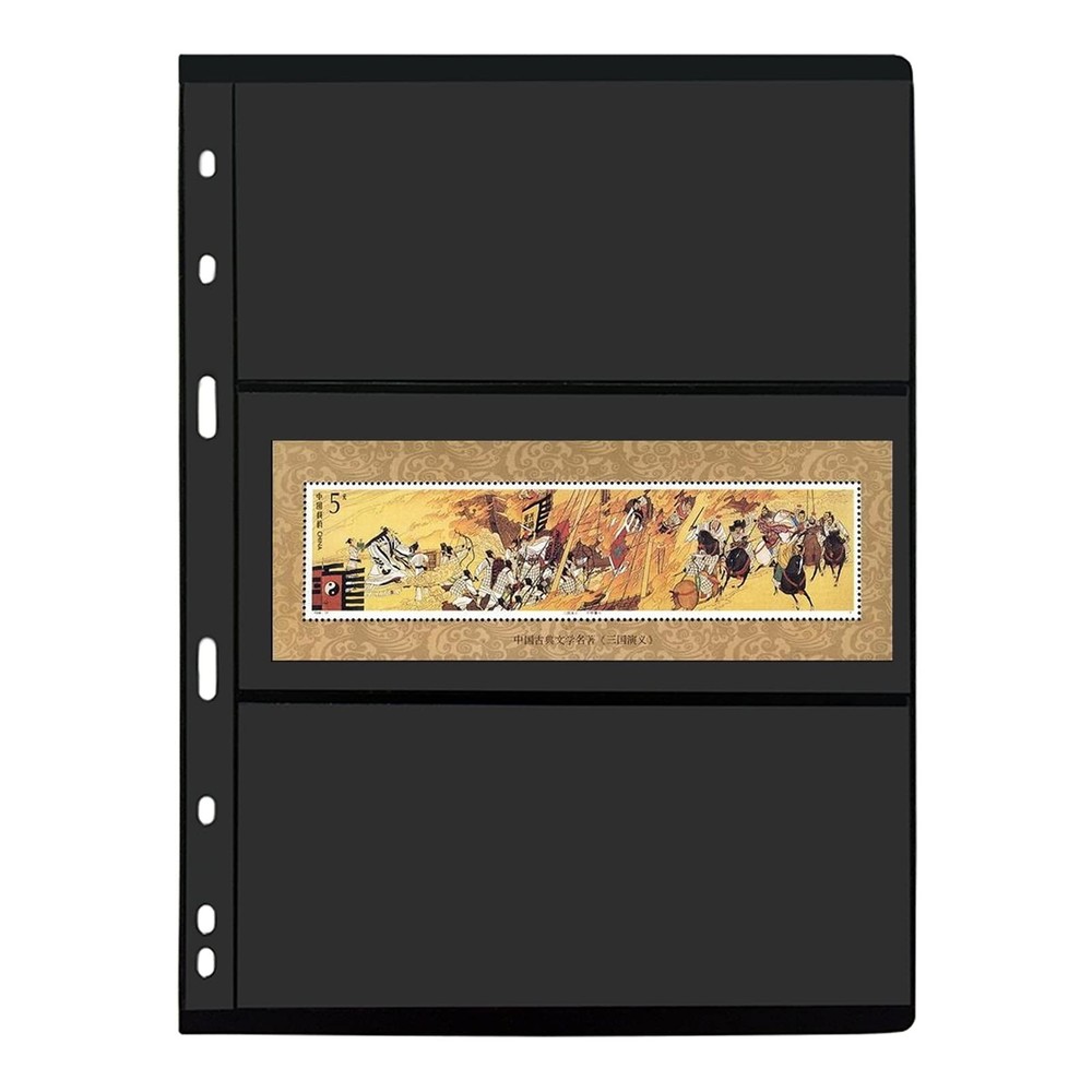 20 Sheet Stamp Pages, 3 Rows Pages for Stamp Collectors, 9-Hole Standard Page...