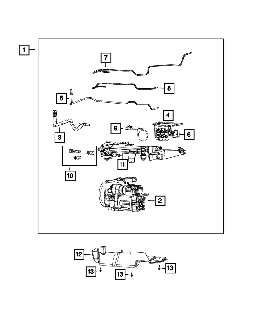 Genuine Mopar Air Suspension Compressor Assembly 68597424AA