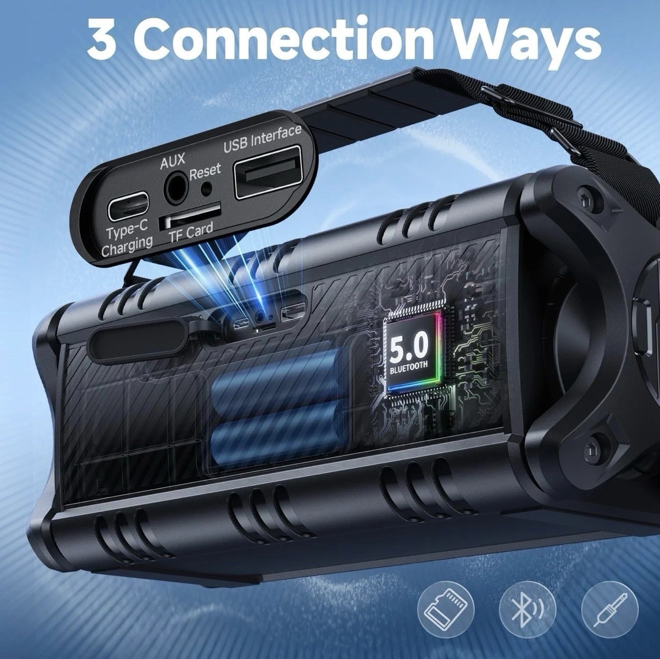 W-KING Bluetooth Speaker, 90W Max Portable Outdoor Speaker Loud