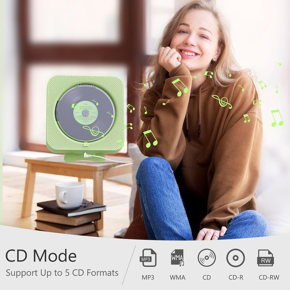 MICOCIOUS Portable CD Player with Bluetooth Desktop CD Player for Home CD Purple