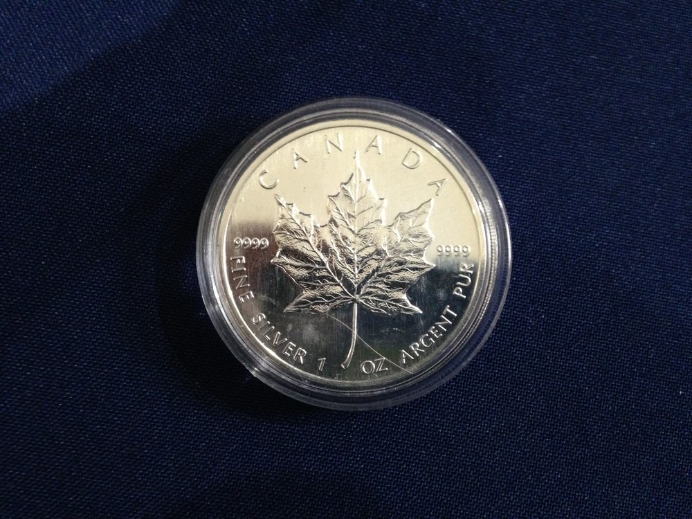 1989 Canada $5.00 Maple Leaf Gem BU One Ounce .9999 Fine Silver E6102