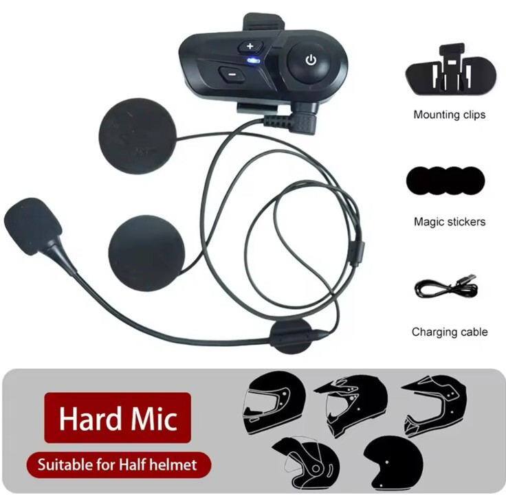 Bluetooth headset for helmet motorcycle intercom wireless waterproof speakerphone