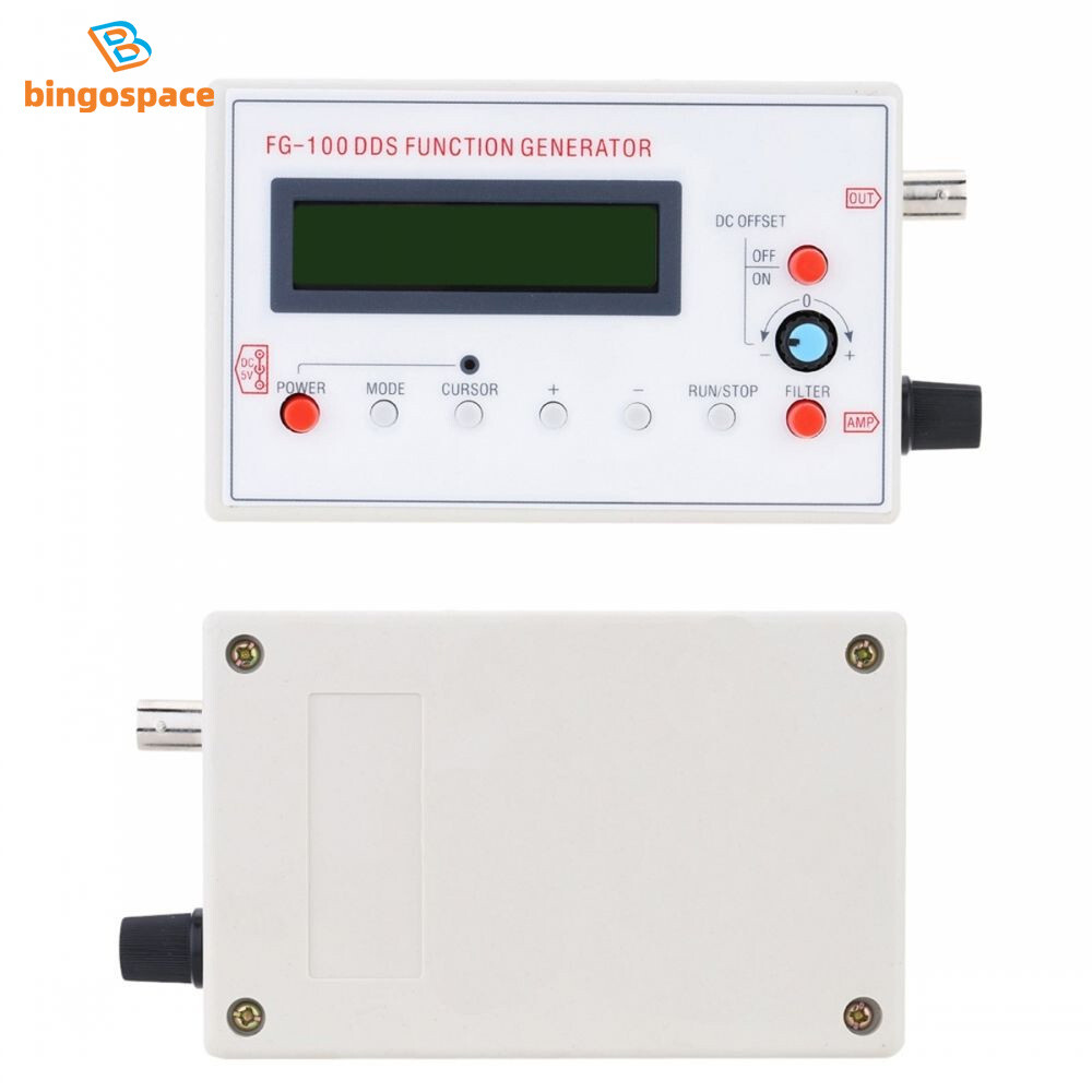 DDS Function Signal Generator Module 1HZ-500KHz Sine+Square Wave+Case FG-100.