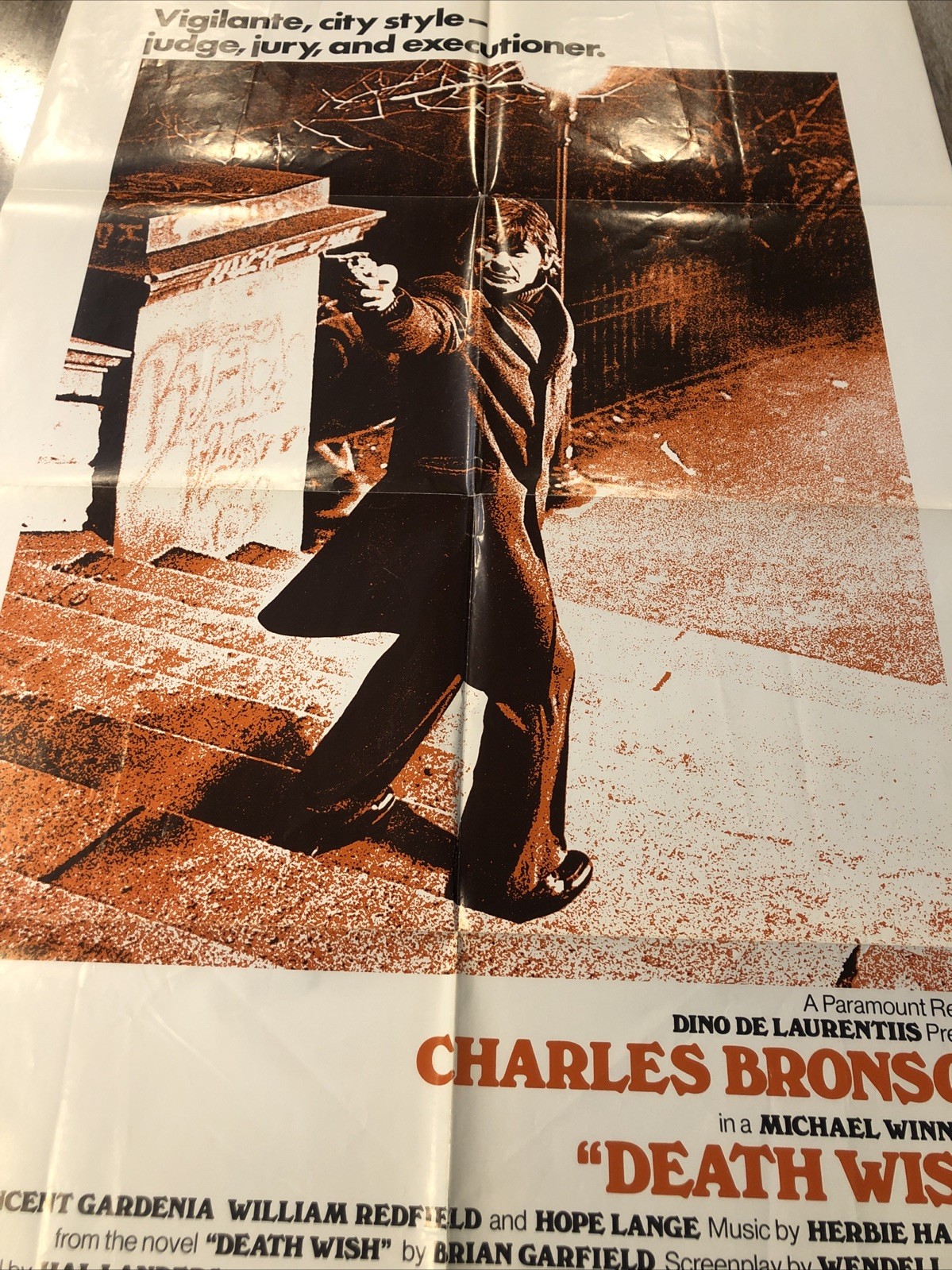 Death Wish 1974 Original US 1-Sheet Poster Charles Bronson Folded