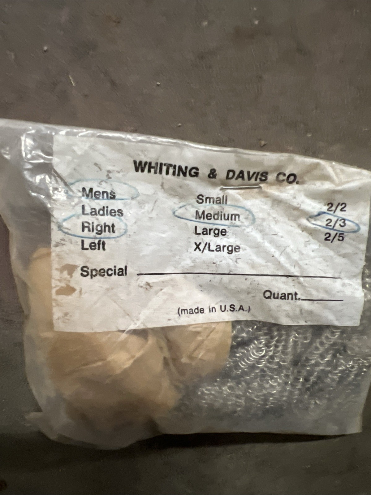 Vintage Whiting & Davis Chain Mail Butchers Glove Mens Right 3-finger M