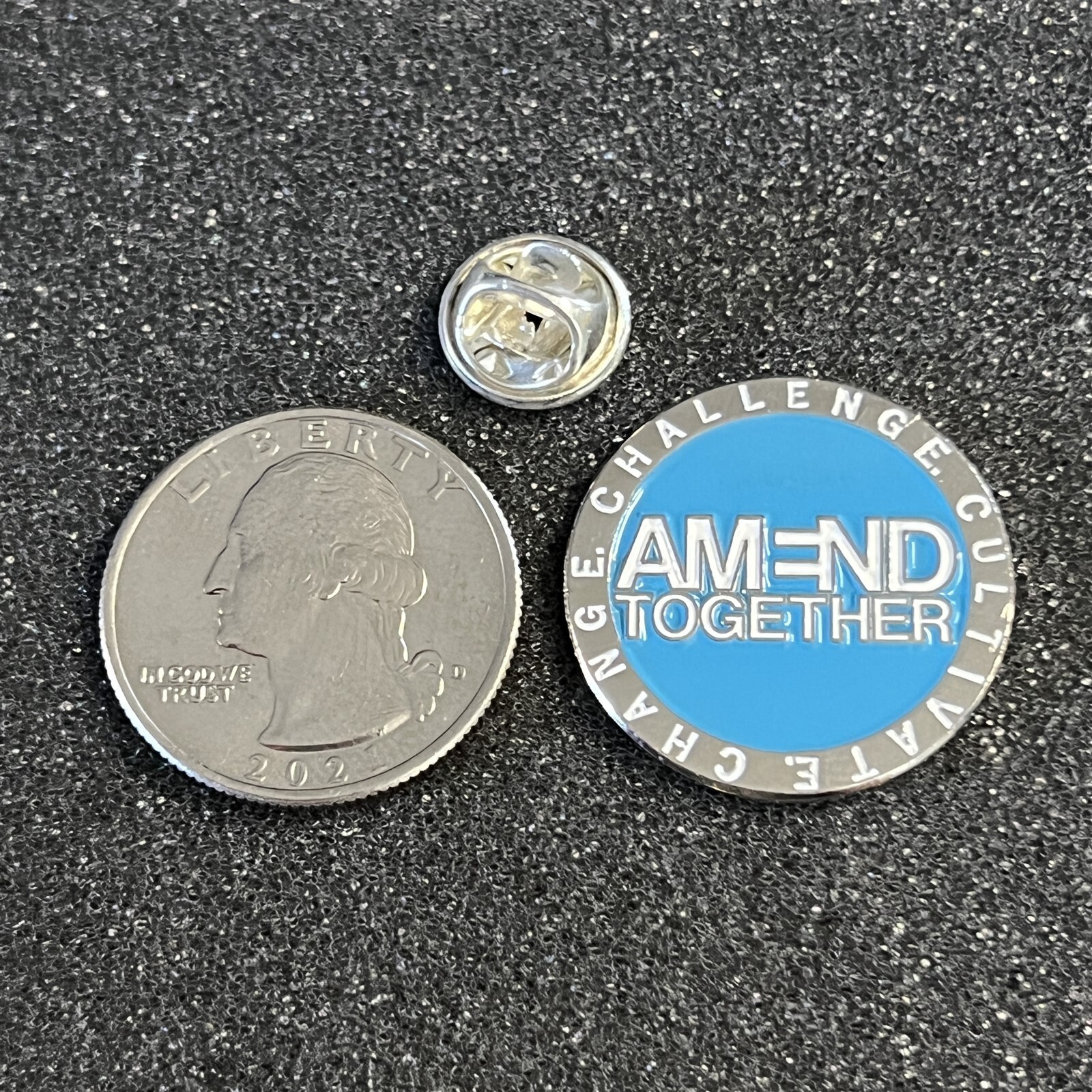 Amend Together Change Challenge Cultivate Silver Tone Pin Pinback #45581