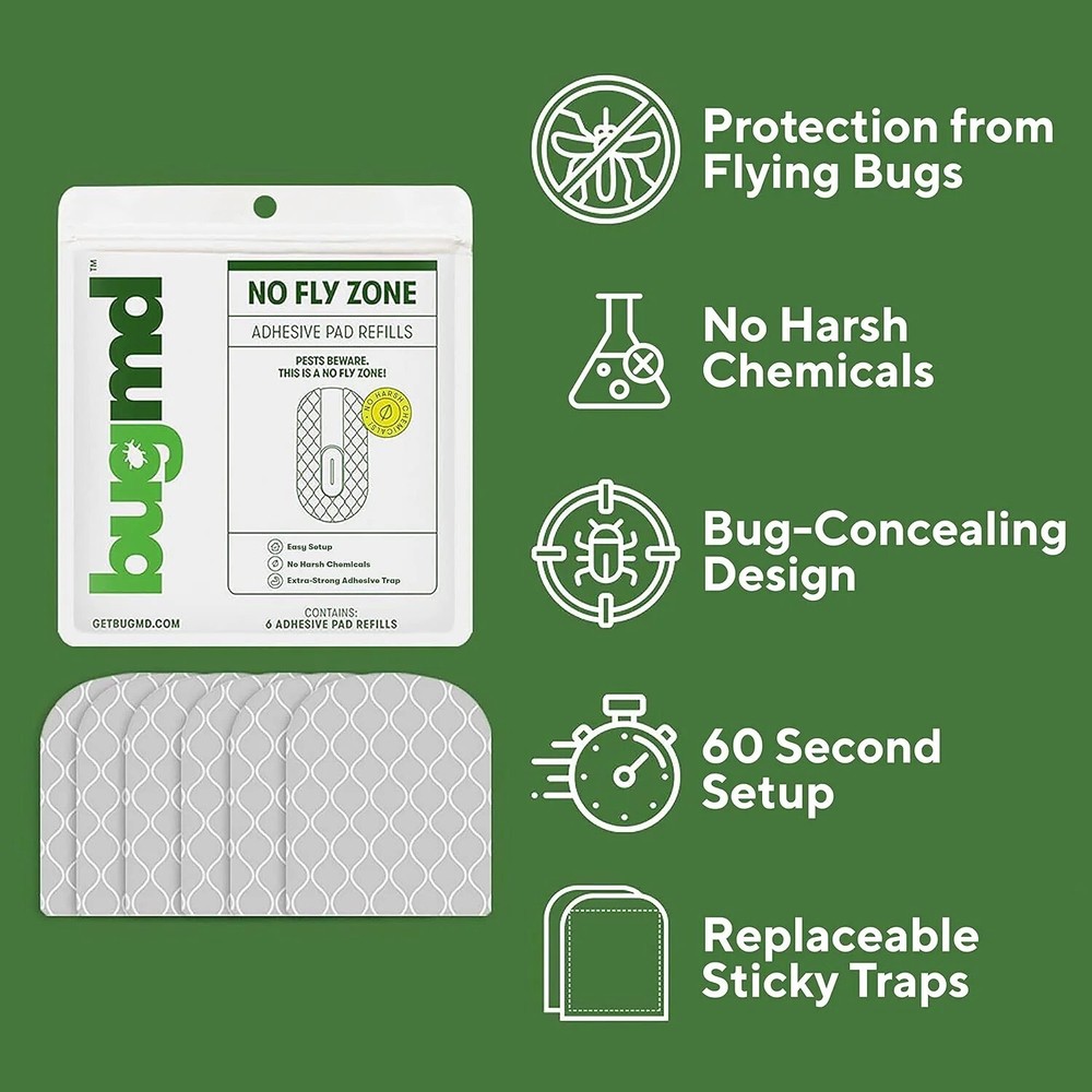 Genuine BugMD No Buzz Zone Flying Insect Extra-Strong Pad Refill (6 Refill Pads)