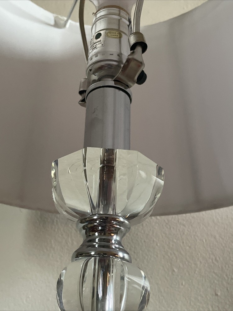 Heavy Crystal & Chrome Table Lamp 31” (stunning)