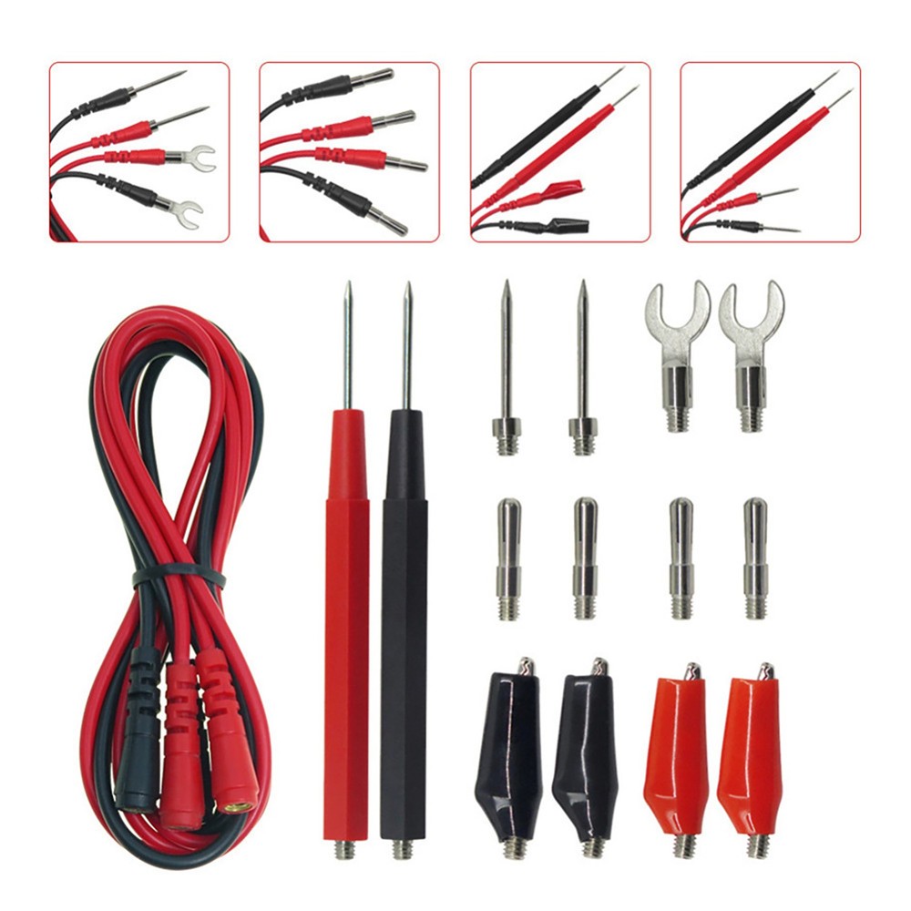 16Pcs/Set Copper Multimeter Test Lead Cable Probes Accessories For Volt Meter