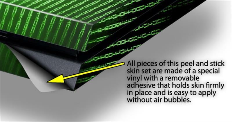 Skin for original PS4 Gaming Console Binary Rain Green