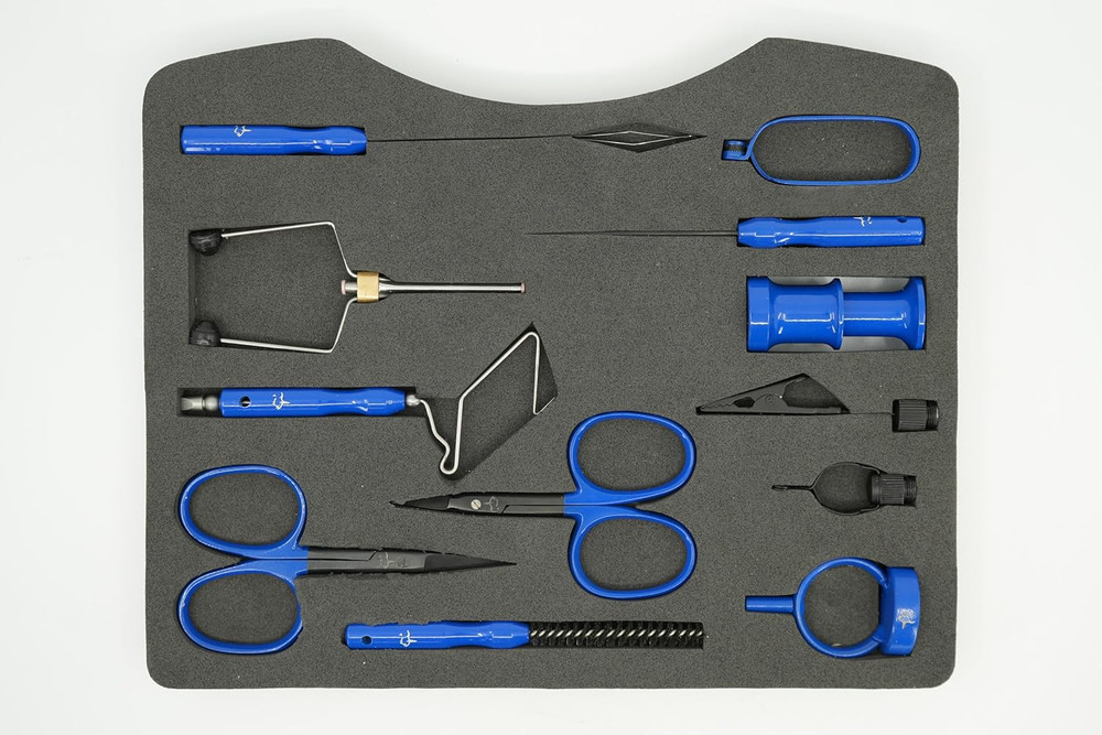 Kingfisher Fly Tying Comprehensive Tool Kit, with Case, Scissors, Bobbin, Bodkin