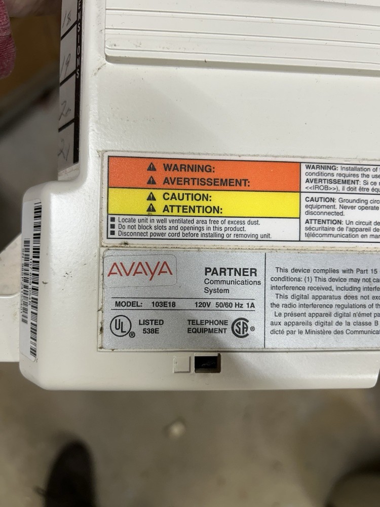 AT&T Lucent Avaya 103B1 Partner Communication System