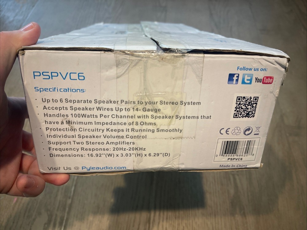 Pyle PSPVC6 6 Ch Stereo Speaker Selector w/Volume Control
