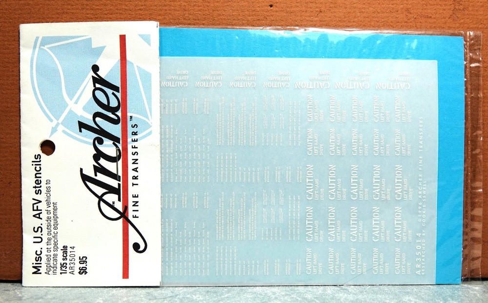 1/35 ARCHER MISC. U.S. AFV STENCILS # AR35014