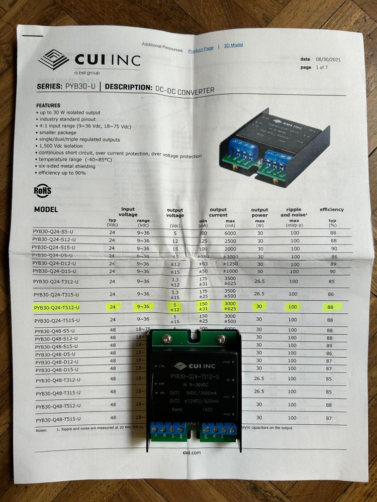 Replacement DC-DC convertor for HP 4263A/4263B, HP 4338B