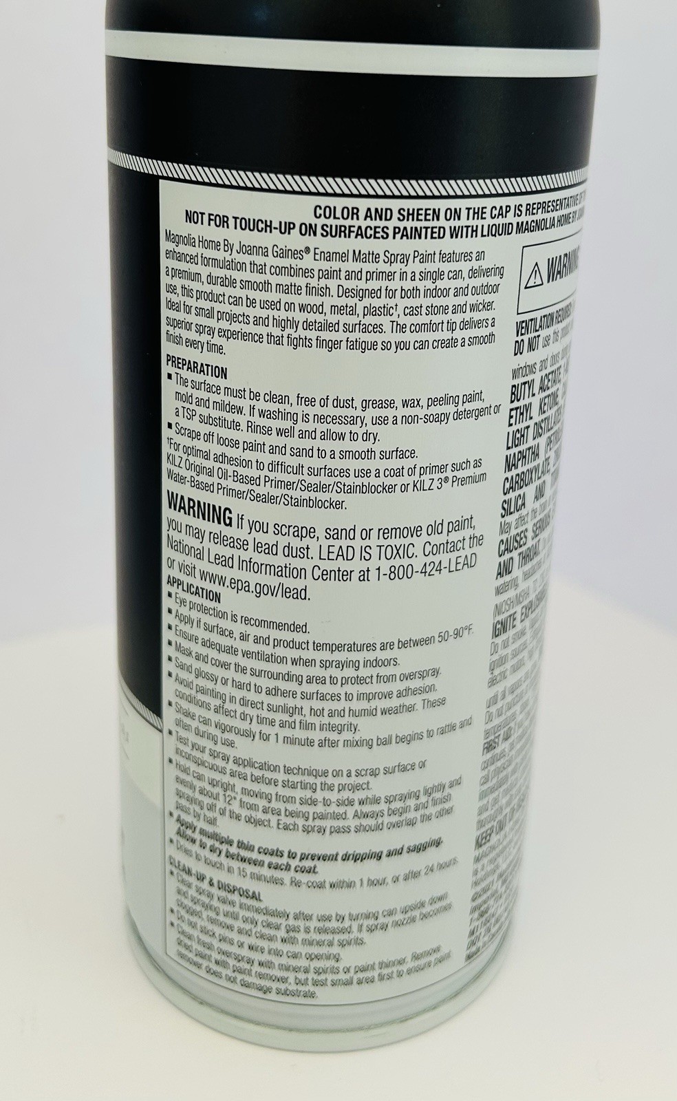 SET OF 4 ~ Magnolia Home by Joanna Gaines Kilz Matte Spray Paint TRUE WHITE 12oz