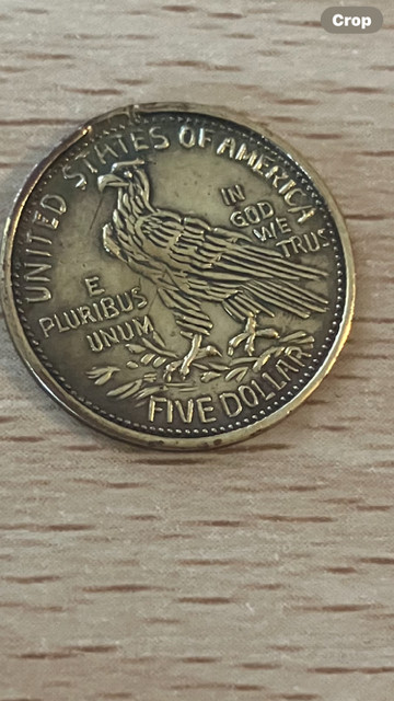 1913 Five Dollar Half Eagle Germany Token / Indian Chief