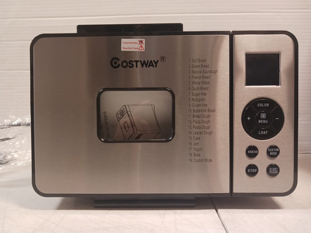 Costway Automatic Stainless Steel Bread Machine 19 Programs