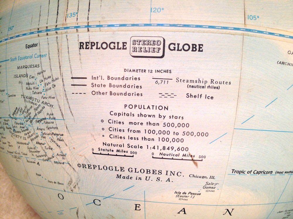 Replogle Comprehensive Raised Relief Globe 11.5" Metal Base