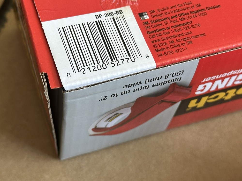 Scotch Compact and Quick Loading Dispenser for Box Sealing Tape 3" Core Plastic
