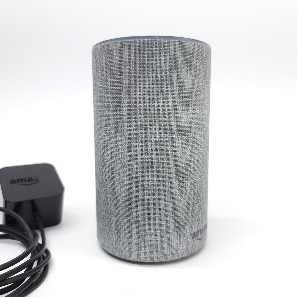 Amazon Echo 2nd Generation Smart Speaker TESTED Gray Fabric OEM Power Adapter