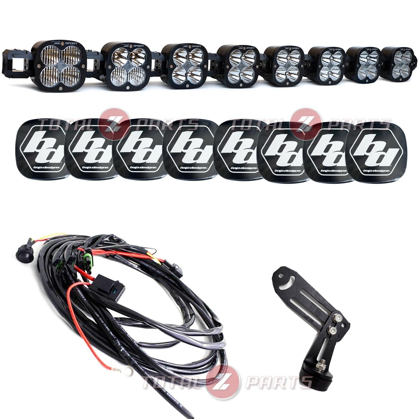 Baja Designs® 8-Light XL Linkable LED Universal Light Bar, Harness, Rock Guards