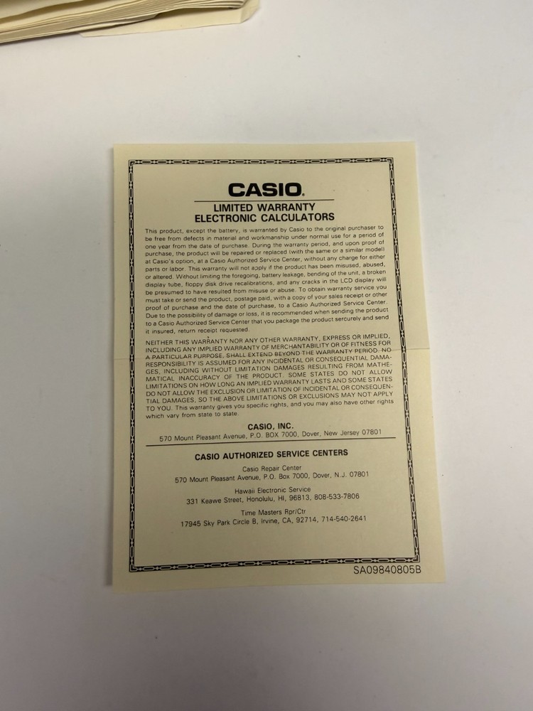 Casio SF-4000 Digital Diary Organizer NEW In Box Untested