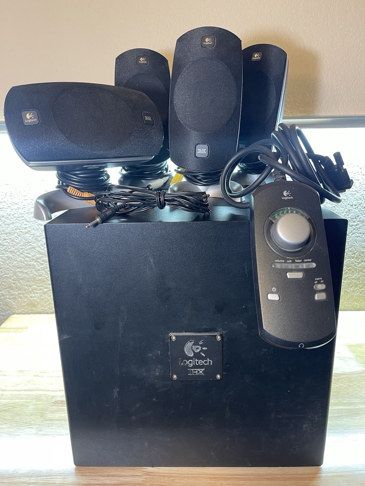 Logitech Z-5300 THX 5.1 Gaming Computer Speakers Subwoofer Sound System **READ**