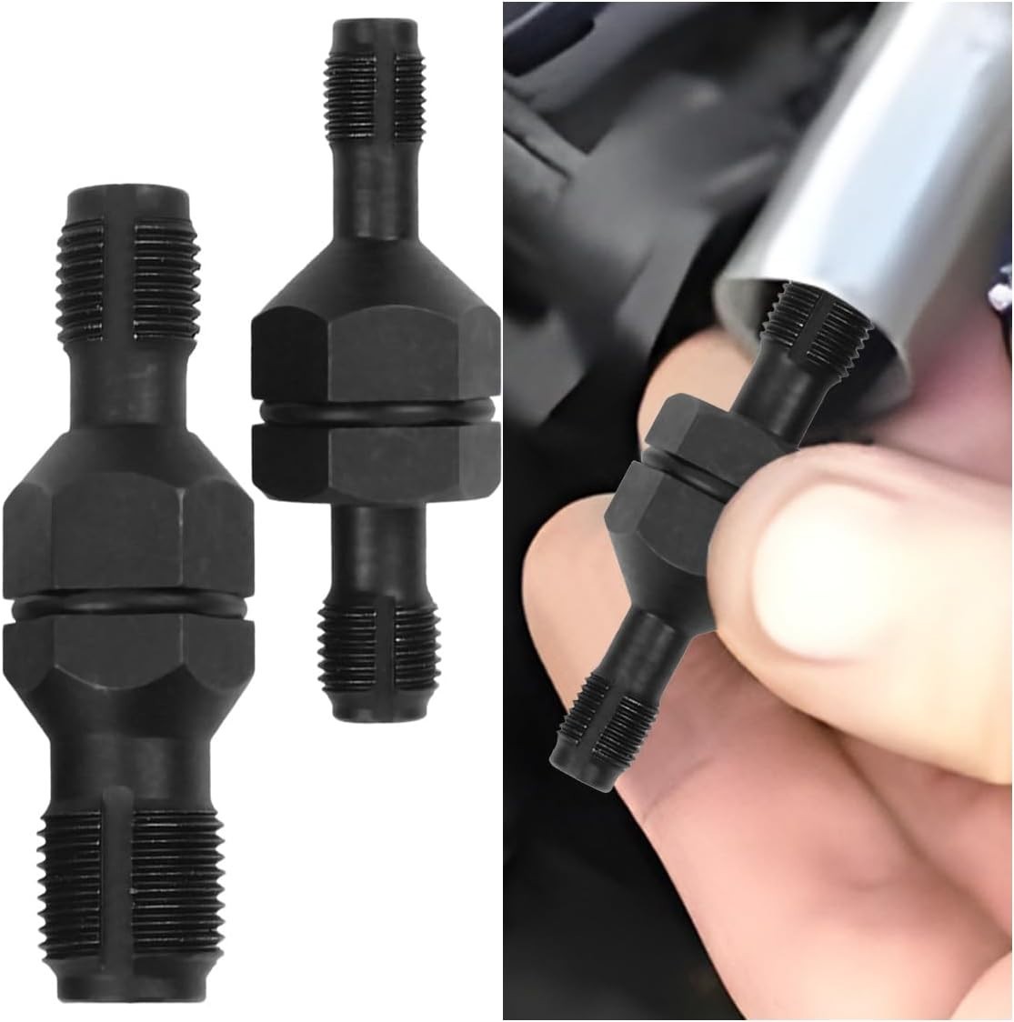 Spark Plug Thread Chaser Tool, Double-Ended Engine Spark Plug Tapper, Rust Re...